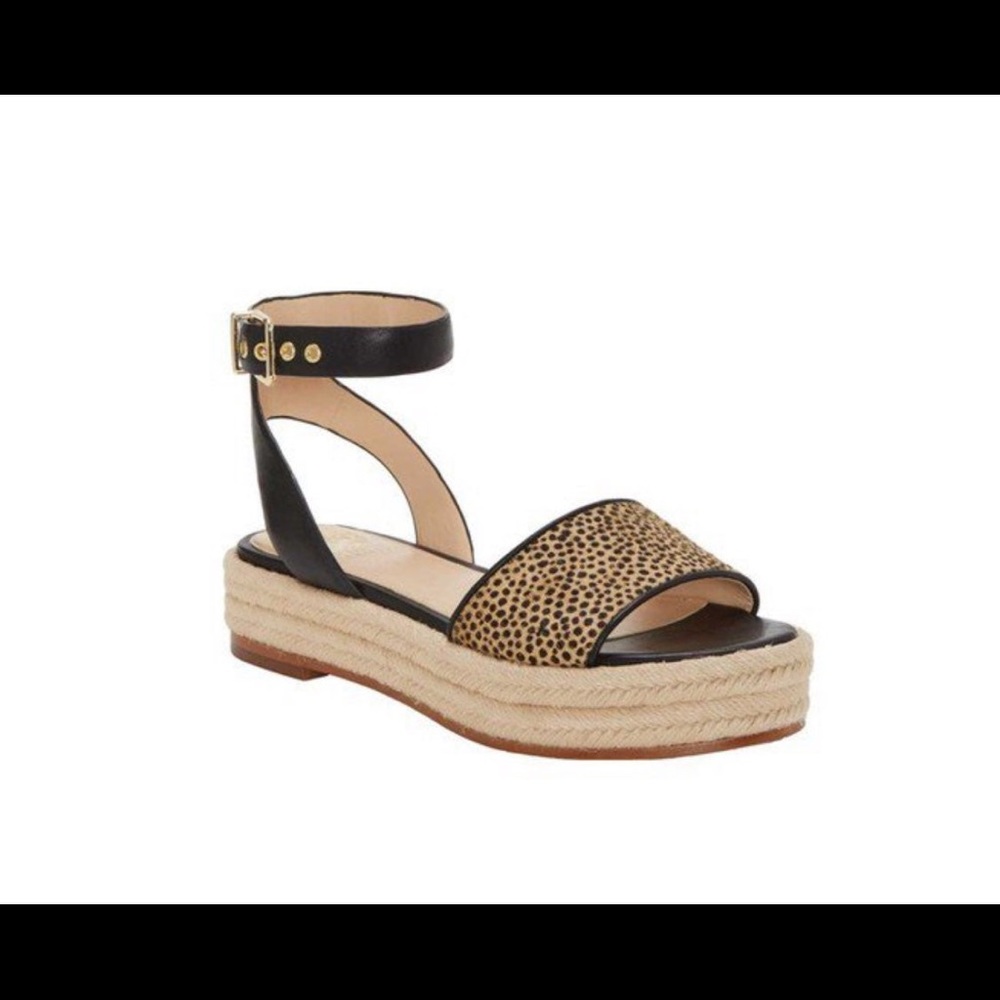 NEW Vince Camuto Kathalia CalfHair Platform Sandal